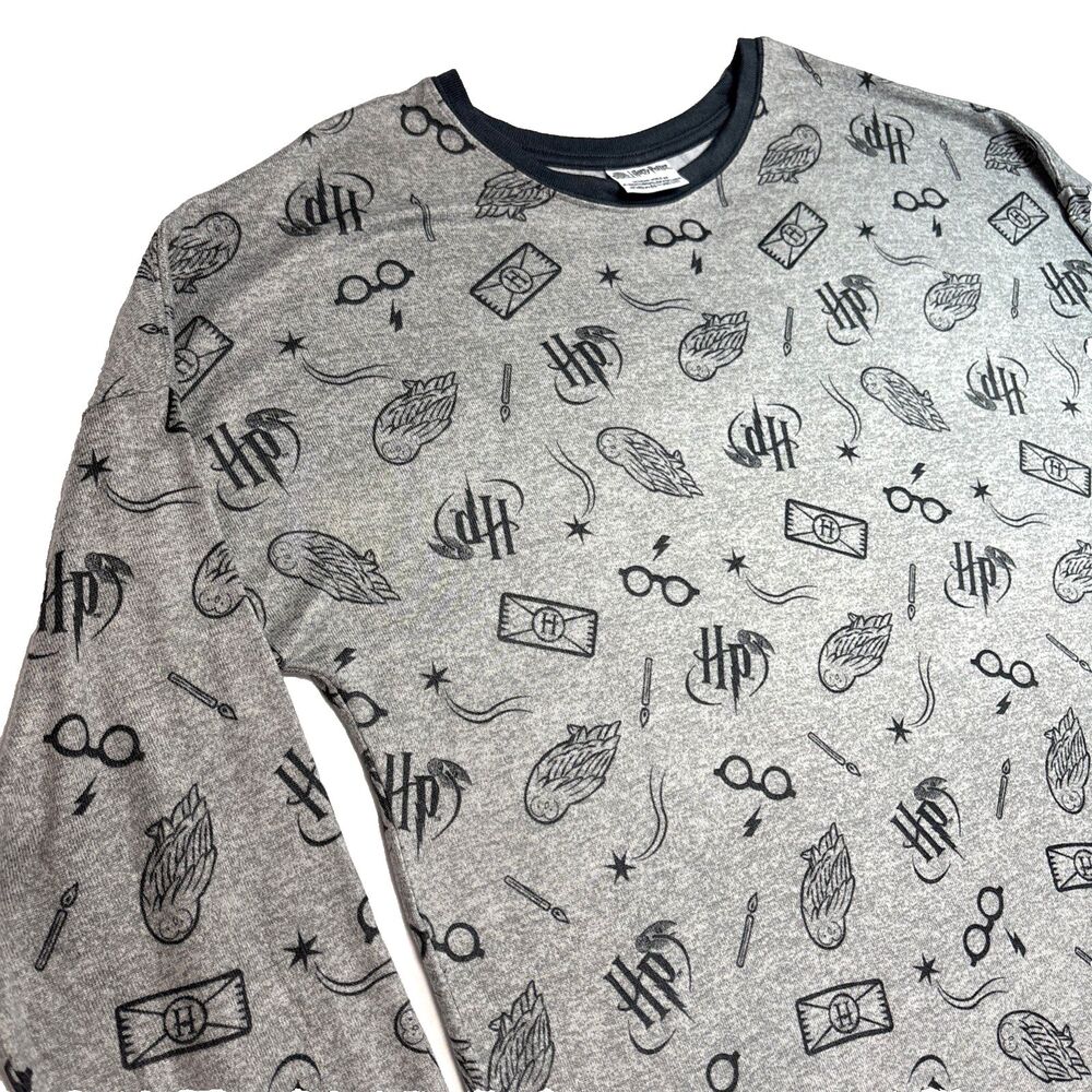 Wizarding World of Harry Potter Logo Grey Kni Shirt Print Women’s Large